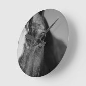 Black White Horse Eye Artwork Ronde Klok (Hoek)