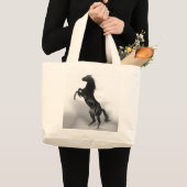 Black White Horse Grote Tote Bag (Voorkant (product))