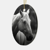 Black White Horse Keramisch Ornament (Links)