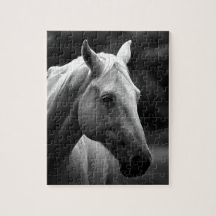 Black White Horse Photo - Animals Art Legpuzzel