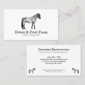 Black White Horse Pony Visitekaartje (Voorkant / Achterkant)