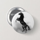 Black White Horse Ronde Button 5,7 Cm (Voorkant /achterkant)