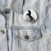 Black White Horse Ronde Button 5,7 Cm (In situ)