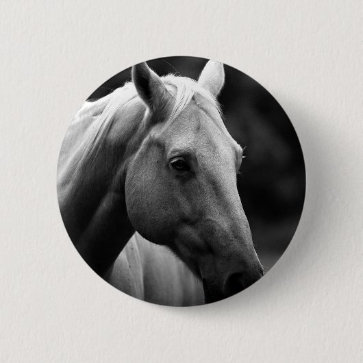Black White Horse Ronde Button 5,7 Cm (Voorkant)