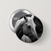 Black White Horse Ronde Button 5,7 Cm (Voorkant /achterkant)
