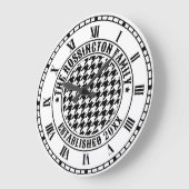 Black & White Houndstooth Familienaam Datum Est Grote Klok (Hoek)