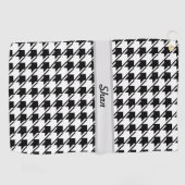 Black White Houndstooth Golfhanddoek (Horizontaal)