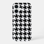 Black White Houndstooth Pattern iPhone 16 Hoesje (Achterkant)