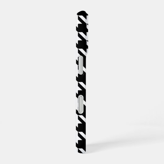 Black White Houndstooth Pattern iPhone 16 Hoesje (Rechterkant)