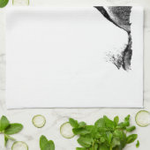 Black White Howling Wolf Theedoek (Gevouwen)