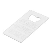 Black White Human Kredietkaart Flessenopener (Achterkant Gekanteld)