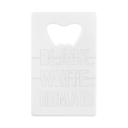 Black White Human Kredietkaart Flessenopener (Achterkant)