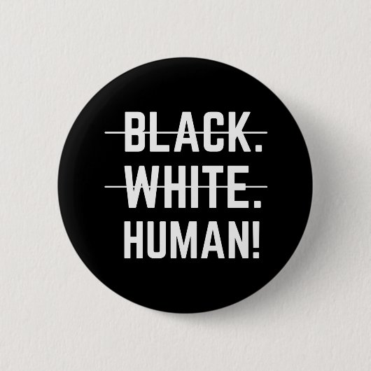 Black White Human Ronde Button 5,7 Cm (Voorkant)