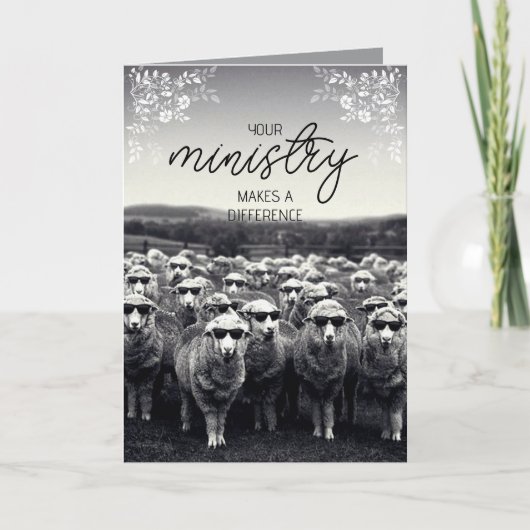 Black & White Humorous Pastor Appreciation Card Kaart (Voorkant)