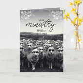 Black & White Humorous Pastor Appreciation Card Kaart (Gele Bloem)