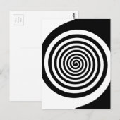 Black & White Hypnotic Spiral Briefkaart (Voorkant / Achterkant)