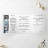 Black White In Loving Memory Photo Funeral Drieluik Programma (Binnen)