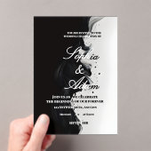 Black & White Ink Art Wedding Invitation (In situ (ordinateur de poche))