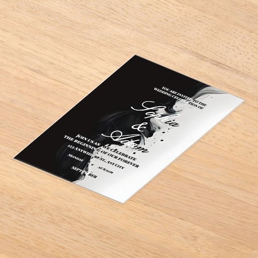 Black & White Ink Art Wedding Invitation (Poser)