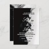 Black & White Ink Art Wedding Invitation (Devant / Derrière)