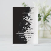 Black & White Ink Art Wedding Invitation (Debout devant)