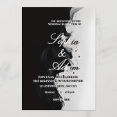 Black & White Ink Art Wedding Invitation (Devant)