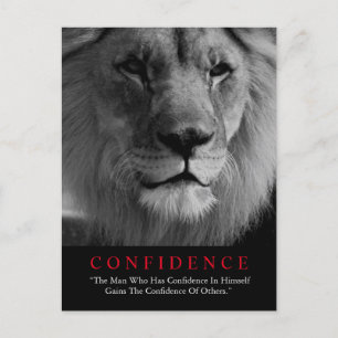 Black White Inspirerend Confidential Lion Briefkaart