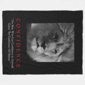 Black White Inspirerend Confidential Lion Fleece Deken (Voorkant (Horizontaal))