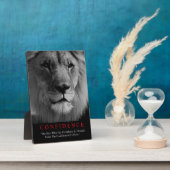 Black White Inspirerend Confidential Lion Fotoplaat (Zijkant)