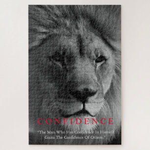 Black White Inspirerend Confidential Lion Legpuzzel