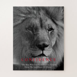 Black White Inspirerend Confidential Lion Legpuzzel
