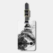 Black White Inspirerend Wolf Eyes Bagagelabel (Voorkant verticaal)