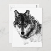 Black White Inspirerend Wolf Eyes Briefkaart (Voorkant / Achterkant)