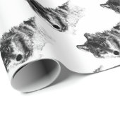 Black White Inspirerend Wolf Eyes Cadeaupapier (Rol Hoek)