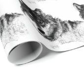 Black White Inspirerend Wolf Eyes Cadeaupapier (Rol Hoek)