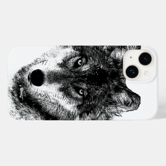 Black White Inspirerend Wolf Eyes Case-Mate iPhone Case (Achterkant (horizontaal))