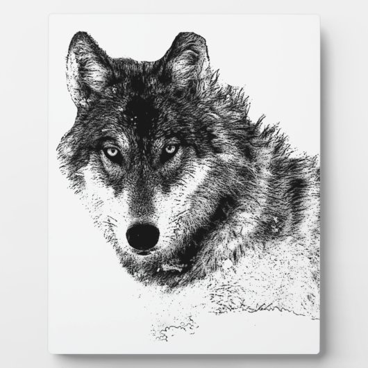 Black White Inspirerend Wolf Eyes Fotoplaat (Voorkant)