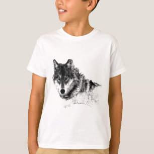 Black White Inspirerend Wolf Eyes T-shirt