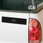 Black White Jouw naam minimalistisch Personal mode Bumpersticker (Op Truck)