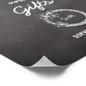 Black White Kaarten Gifts Wedding Sign Poster (Hoek)