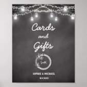 Black White Kaarten Gifts Wedding Sign Poster (Voorkant)