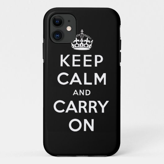 Black White Keep Calm en Carry on iPhone 5 Hoesje (Achterkant)