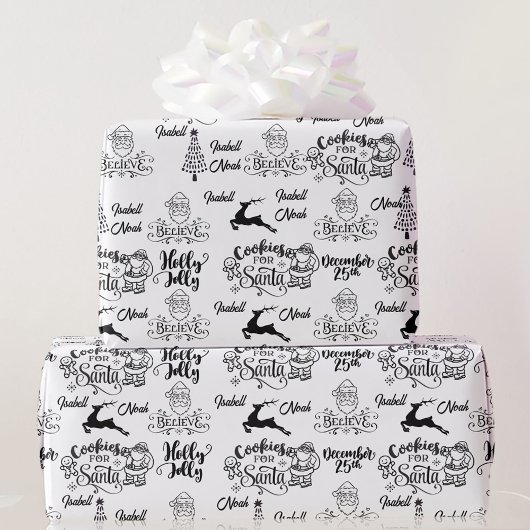 Black White Kerstkerstkerstkerstkerstkerstkerstker Cadeaupapier