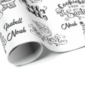 Black White Kerstkerstkerstkerstkerstkerstkerstker Cadeaupapier (Rol Hoek)