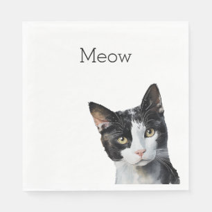 Black White Kitty Cat Servet