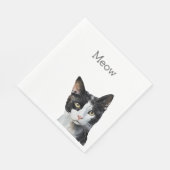 Black White Kitty Cat Servet (Hoek)