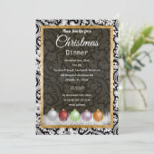 Black & White Lace Kerstmis Kaart (Staand voorkant)