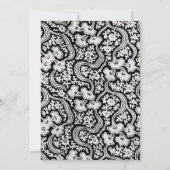 Black & White Lace Kerstmis Kaart (Achterkant)