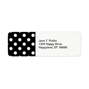 Black White Large Polka Dot Pattern Etiket
