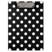 Black White Large Polka Dot Pattern Klembord (Voorkant)